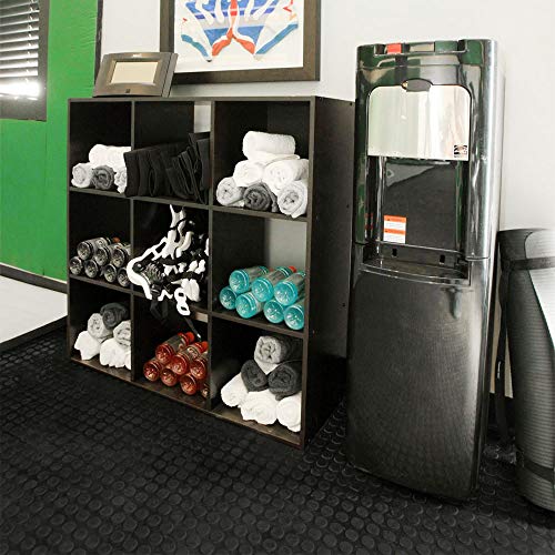Rubber-Cal Coin-Grip Flooring and Rolling Mat, Black, 2mm x 4 x 30-Feet