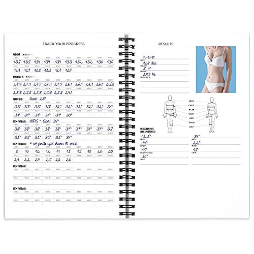 NewMe Fitness Journal for Women & Men, Fitness and Nutrition Planner to Track Weight Loss, Muscle Gain, Gym, Bodybuilding Progress, Daily Personal Health Tracker - 2 Pack (1 Nutrition Planner + 1 Fitness & Nutrition Planner)