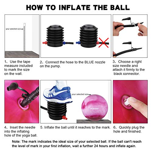 Trideer Exercise Ball (45-85cm) Extra Thick Yoga Ball Chair, Anti-Burst Heavy Duty Stability Ball Supports 2200lbs, Birthing Ball with Quick Pump (Office & Home & Gym)