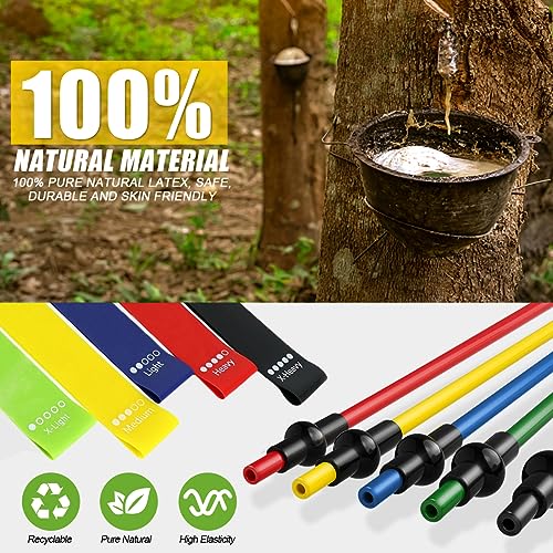 23 Pack Resistance Bands Set Workout Bands, 5 Stackable Exercise Bands 5 Loop Resistance Bands 2 Core Sliders – Door Anchor Handles Ankle Straps Carry Bag Instant Cooling Towel Wrist Wraps