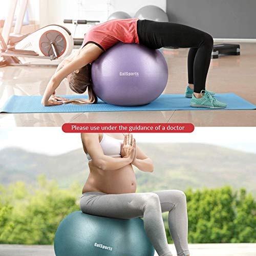 GalSports Pregnancy Birthing Ball, Yoga Exercise Birth Ball Chair for Delivery & Training & Fitness, Extra Thick Labor Ball with Quick Pump, Certified by SGS (Charcoal Blue, XL (68-75cm))