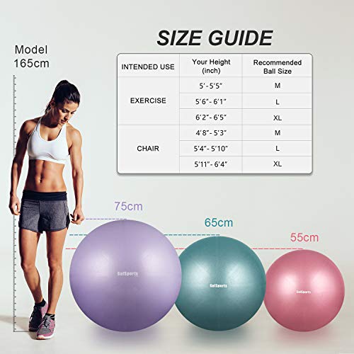GalSports Pregnancy Birthing Ball, Yoga Exercise Birth Ball Chair for Delivery & Training & Fitness, Extra Thick Labor Ball with Quick Pump, Certified by SGS (Charcoal Blue, XL (68-75cm))