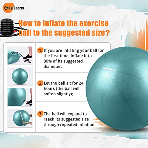 GalSports Pregnancy Birthing Ball, Yoga Exercise Birth Ball Chair for Delivery & Training & Fitness, Extra Thick Labor Ball with Quick Pump, Certified by SGS (Charcoal Blue, XL (68-75cm))