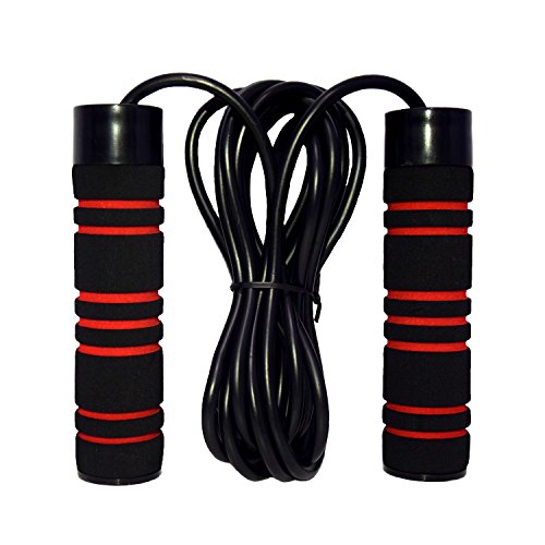 Weighted Jump Rope (1LB) With Memory Foam Handles and Thick Speed Cable - For fitness workouts at home, cardio, boxing and MMA, CrossFit, endurance training, Jumping Exercise. PULSE ATHLETICS.