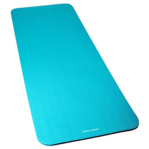 Retrospec Solana Yoga Mat 1/2 inch & 1 inch w/ Nylon Strap for Men & Women - Non Slip Exercise Mat for Yoga, Pilates, Stretching, Floor & Fitness Workouts