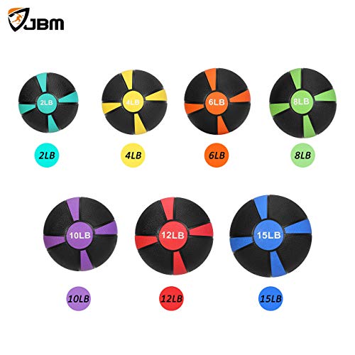JBM Medicine Ball Slam Ball 2lbs 4lbs 6lbs 8lbs 10lbs 12lbs 15lbs Workouts / Exercise Strength Training Cardio Exercise Plyometric & Core Training Squats, Lunges (Blue - 2LB, Medicine Balls)