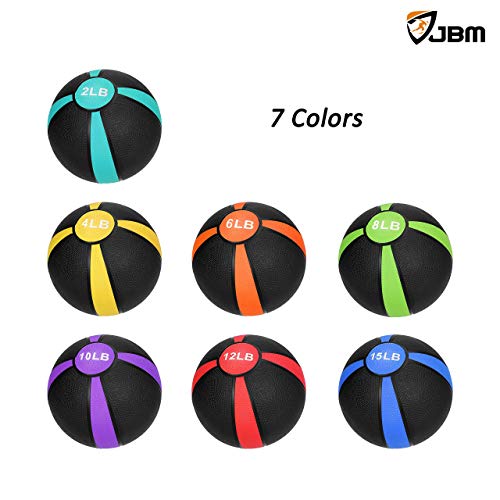JBM Medicine Ball Slam Ball 2lbs 4lbs 6lbs 8lbs 10lbs 12lbs 15lbs Workouts / Exercise Strength Training Cardio Exercise Plyometric & Core Training Squats, Lunges (Blue - 2LB, Medicine Balls)