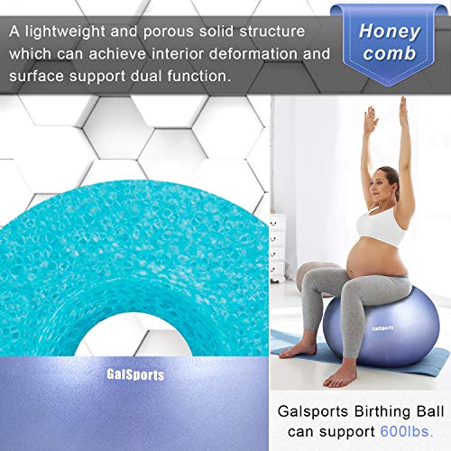 GalSports Pregnancy Birthing Ball, Yoga Exercise Birth Ball Chair for Delivery & Training & Fitness, Extra Thick Non-Toxic Anti-Burst Labor Ball with Quick Pump