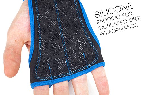 ProFitness Training Gloves with Silicone Padding, Wrist Support for WODs, Gym Workout, Weightlifting & Fitness - Perfect for Men & Women (Royal Blue, Small)