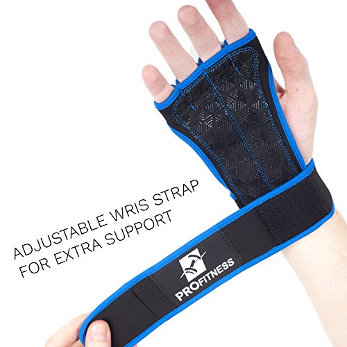 ProFitness Training Gloves with Silicone Padding, Wrist Support for WODs, Gym Workout, Weightlifting & Fitness - Perfect for Men & Women (Royal Blue, Small)