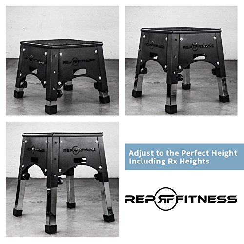 Rep Fully Assembled Adjustable Height Plyo Box 16/20/24 Plyometric Box for Agility Workouts and Box Jump Training
