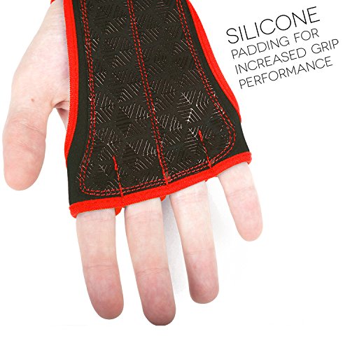 ProFitness Workout Gloves with Straps Best Workout Glove for Weight Lifting, Gym Workouts Red Color Size Small