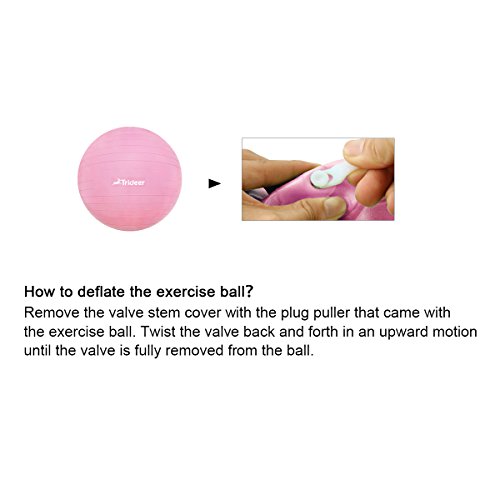 Trideer Exercise Ball (45-85cm) Extra Thick Yoga Ball Chair, Anti-Burst Heavy Duty Stability Ball Supports 2200lbs, Birthing Ball with Quick Pump (Office & Home & Gym) (Pink, M (48-55cm))