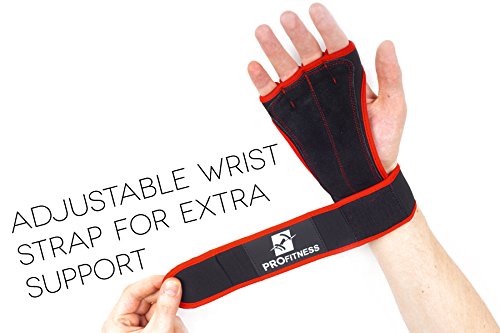 ProFitness Workout Gloves with Straps Best Workout Glove for Weight Lifting, Gym Workouts Red Color Size Small