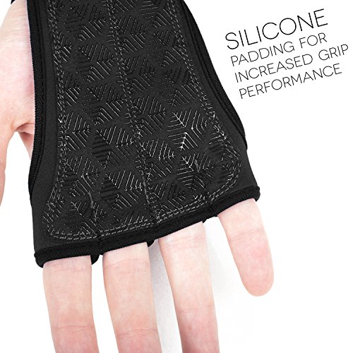 ProFitness Workout Gloves Wrist Wrap Best Workout Glove for Weight Lifting, Gym Workouts (Black, Medium)
