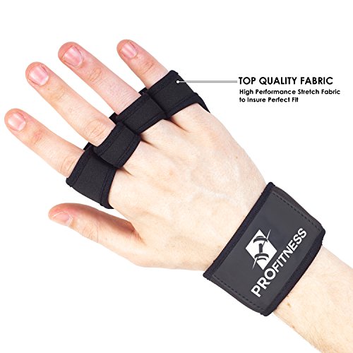 ProFitness Workout Gloves Wrist Wrap Best Workout Glove for Weight Lifting, Gym Workouts (Black, Medium)
