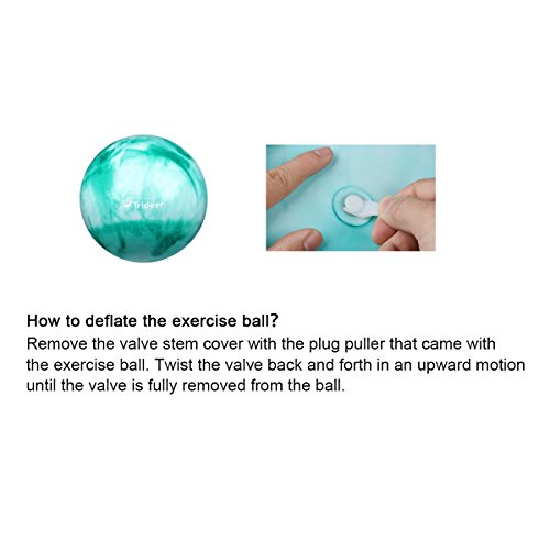 Trideer Yoga Ball - Exercise Ball for Workout pilates Stability - Anti-Burst and Slip Resistant for physical therapy, Birthing, Stretching & Core Workout, Office Ball Chair, Flexible Seating, Home Gym