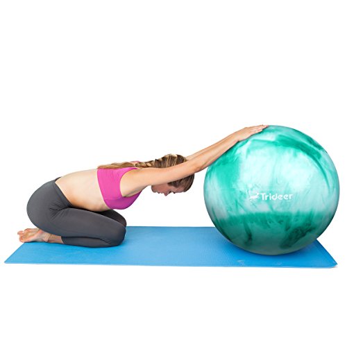 Trideer Yoga Ball - Exercise Ball for Workout pilates Stability - Anti-Burst and Slip Resistant for physical therapy, Birthing, Stretching & Core Workout, Office Ball Chair, Flexible Seating, Home Gym