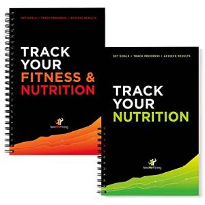 NewMe Fitness Journal for Women & Men, Fitness and Nutrition Planner to Track Weight Loss, Muscle Gain, Gym, Bodybuilding Progress, Daily Personal Health Tracker - 2 Pack (1 Nutrition Planner + 1 Fitness & Nutrition Planner)