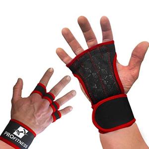 ProFitness Workout Gloves Men and Woman Best Workout Gloves for Weight Lifting, Gym Workouts Color (Red, Medium)
