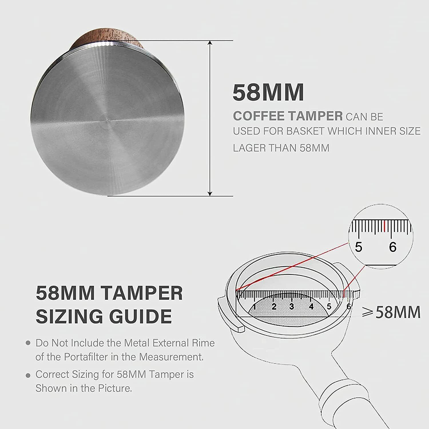 CrossCreek Walnut-Handled Espresso Tamper (58mm)