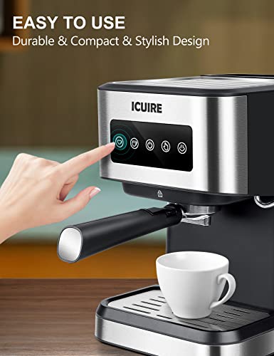 ICUIRE Espresso Machine: 20 Bar Pump, Milk Frother