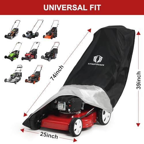 TitanCovers Waterproof Lawn Mower Cover with Storage Bag