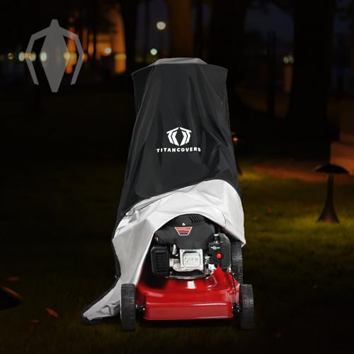 TitanCovers Waterproof Lawn Mower Cover with Storage Bag