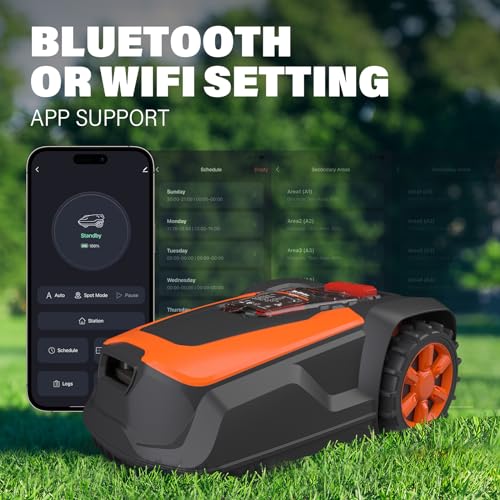 MAXLANDER Robot Mower, APP Controlled, Self-Charging, Bluetooth/Wi-Fi Connected