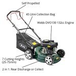 Webb 16” Self-Propelled Petrol Lawnmower with 7 Heights