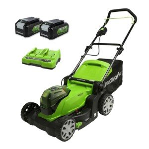 Greenworks Cordless Lawnmower with 2 Batteries & Charger