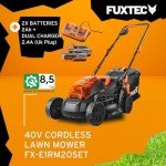 FUXTEC 40V Cordless Lawn Mower with Batteries