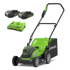 Greenworks Cordless Lawnmower with Batteries and Charger