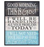 Inspirational Light Blue God Wall Decor Sign