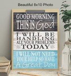 Inspirational Light Blue God Wall Decor Sign