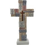 Inspirational Cross Sculpture with Christian Sayings