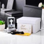 3D Crystal Cross Figurine with Colorful Base