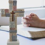 Inspirational Cross Sculpture with Christian Sayings