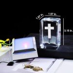 3D Crystal Cross Figurine with Colorful Base