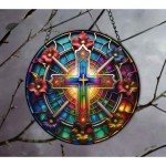 Multicolor 3D Acrylic Cross Wall Decor