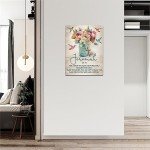 Rustic Bible Verse Wall Art with Flowers