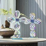 Crystal Standing Cross Figurine for Home Decor