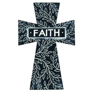 Black Resin Wall Cross - Faith Decor