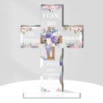 Inspirational Bible Verse Cross Desk Plaque Gift