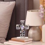 Inspirational Bible Verse Cross Desk Plaque Gift