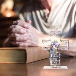 Inspirational Bible Verse Cross Desk Plaque Gift