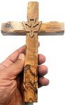 Hand-Carved Olive Wood Dove Cross Wall Decor