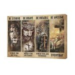 Be Brave Christian Wall Art - Lion & Lamb Decor