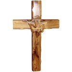 Hand-Carved Olive Wood Dove Cross Wall Decor