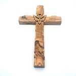 Hand-Carved Olive Wood Dove Cross Wall Decor